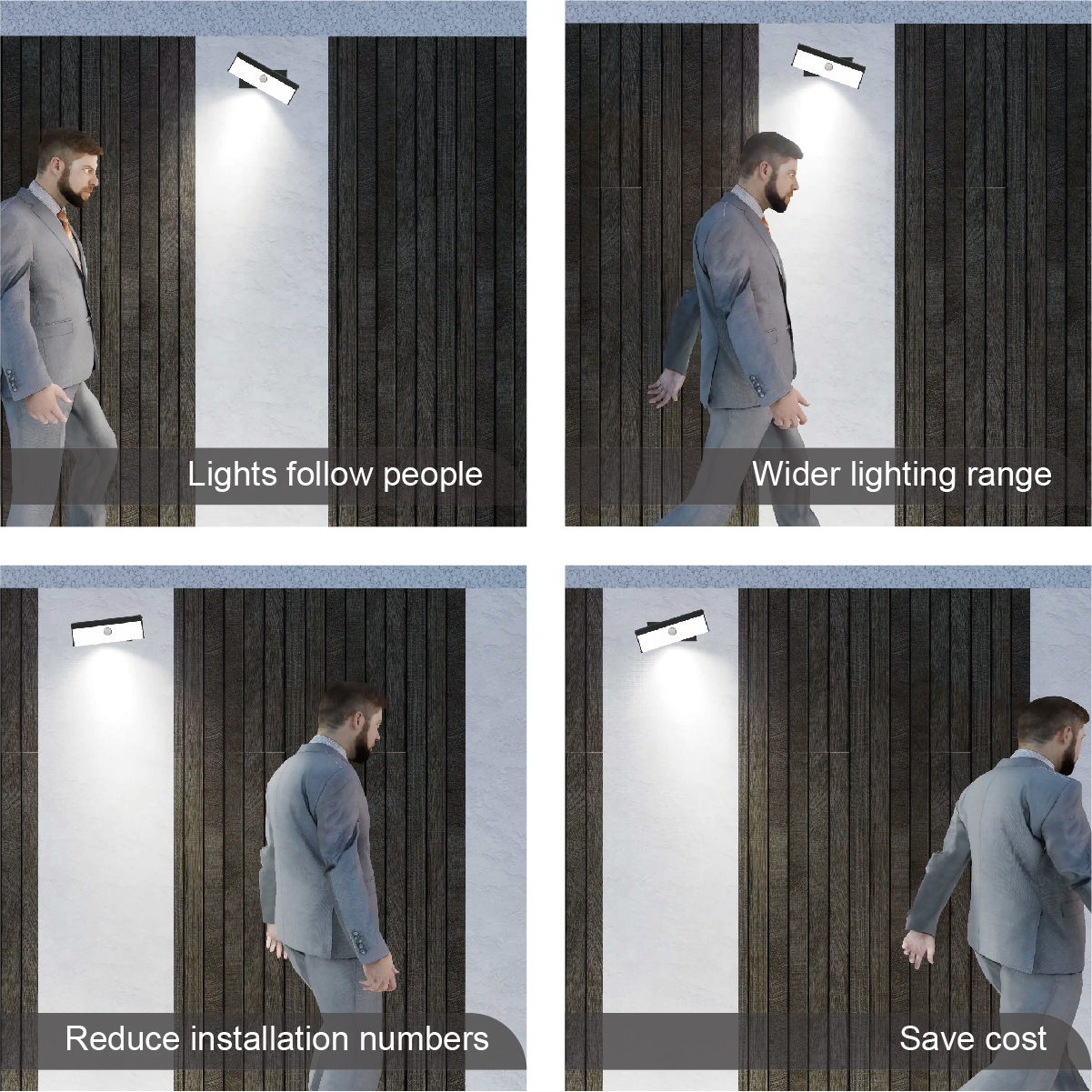 追人追日太阳能壁灯